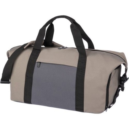 Sac de sport personnalisé en polyester pas cher - Ines Matières : polyester Couleurs : taupe personnalisable avec votre logo