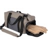 Sac de sport personnalisé en polyester pas cher - Ines Matières : polyester Couleurs : taupe marquage laser ultra précis