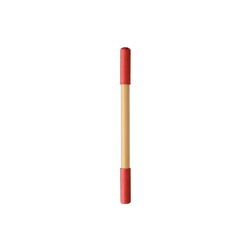 Crayon et Stylo Éco-responsables en Bambou Pratique Personnalisée Wolfgang Matières : bambou Couleurs : rouge