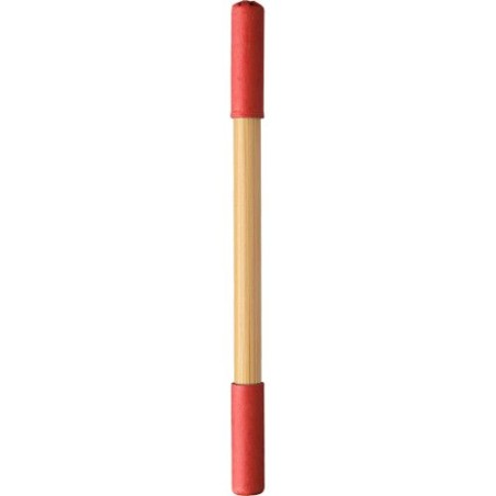 Crayon et Stylo Éco-responsables en Bambou Pratique Personnalisée Wolfgang Matières : bambou Couleurs : rouge
