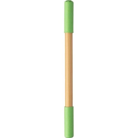 Crayon et Stylo Éco-responsables en Bambou Pratique Personnalisée Wolfgang Matières : bambou Couleurs : rouge personnalisation r