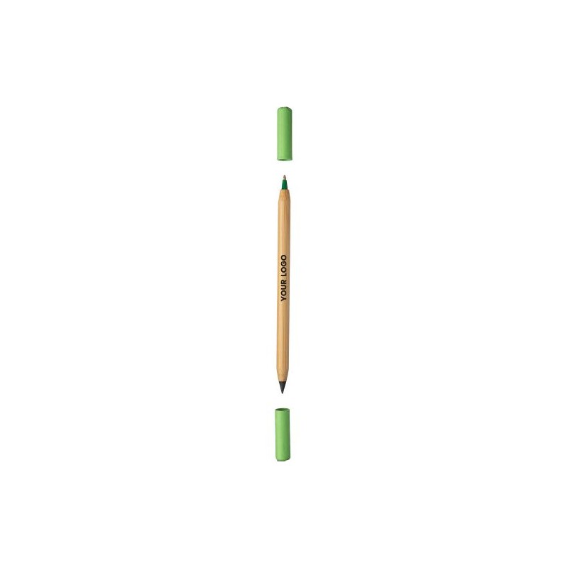 Crayon et Stylo Éco-responsables en Bambou Pratique Personnalisée Wolfgang Matières : bambou Couleurs : rouge objet promo petit 