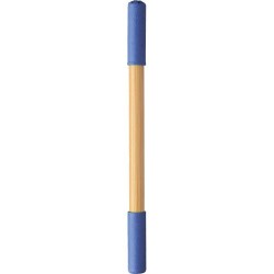 Crayon et Stylo Éco-responsables en Bambou Pratique Personnalisée Wolfgang Matières : bambou Couleurs : bleu cobalt cadeau entre