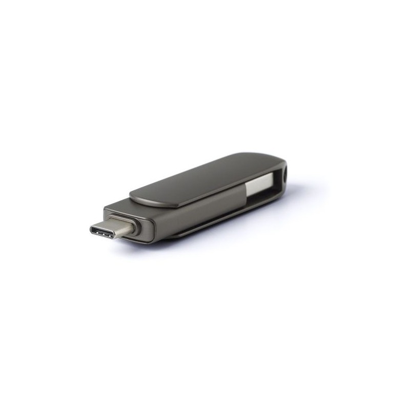 Clé USB 3.0 Twist Personnalisée 64 Go - Harlow Matières : alliage de zinc Couleurs : argenté goodies publicitaire événementiel