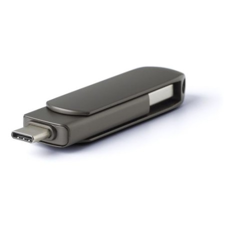 Clé USB 3.0 Twist Personnalisée 64 Go - Harlow Matières : alliage de zinc Couleurs : argenté goodies publicitaire événementiel