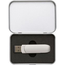 Clé USB 3.0 Twist Personnalisée 64 Go - Harlow Matières : alliage de zinc Couleurs : argenté marquage laser ultra précis