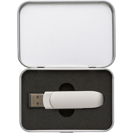 Clé USB 3.0 Twist Personnalisée 64 Go - Harlow Matières : alliage de zinc Couleurs : argenté marquage laser ultra précis