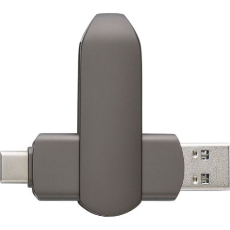 Clé USB 3.0 Twist Personnalisée 64 Go - Harlow Matières : alliage de zinc Couleurs : argenté accessoire événementiel unique