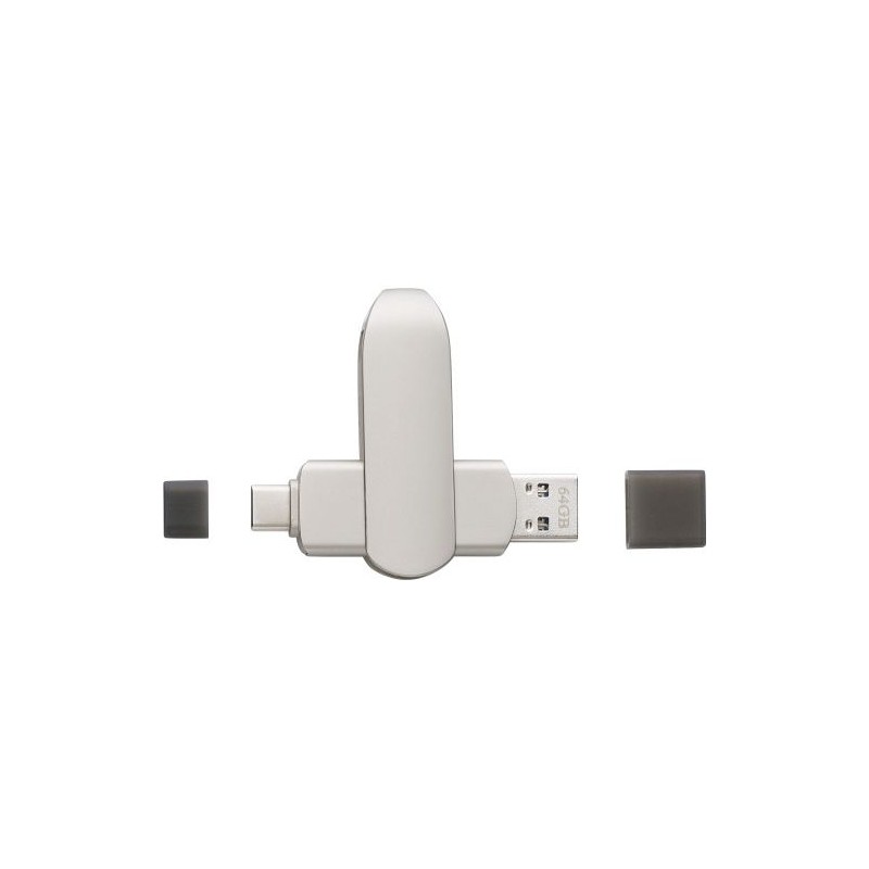 Clé USB 3.0 Twist Personnalisée 64 Go - Harlow Matières : alliage de zinc Couleurs : gun objet promotionnel éco-responsable
