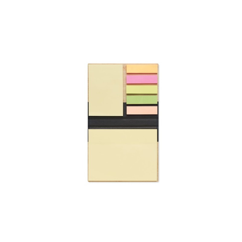 Bloc-notes adhésif personnalisé en bambou pas cher VISIONBAM Matières : bambou Couleurs : noir personnalisable avec votre logo