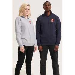 Sweat Zip Col Confortable et Éthique Personnalisé - Conrad Taille textile : L Couleurs : french navy marquage laser ultra précis