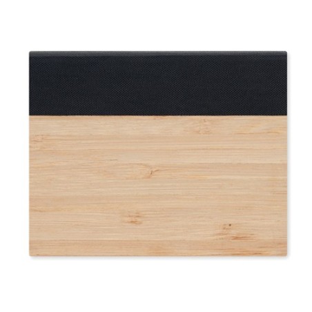 Bloc-notes adhésif personnalisé en bambou pas cher VISIONBAM Matières : bambou Couleurs : noir goodies publicitaire événementiel