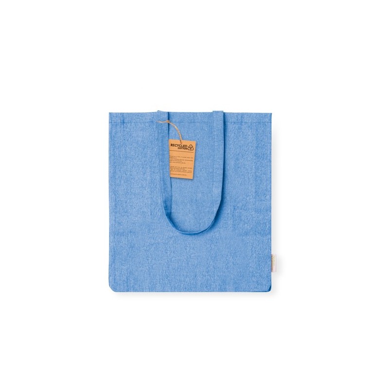 Sac Éco-responsable Personnalisé de Shopping Bestla Matières : coton recyclé Couleurs : noir marquage couleur éclatante