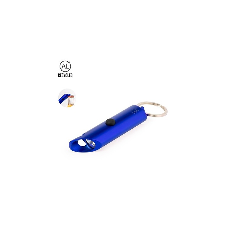 Porte-Clés Éco-responsable Personnalisé avec Lampe Kushing Matières : aluminium recyclé  Couleurs : rouge cadeau collaborateur p