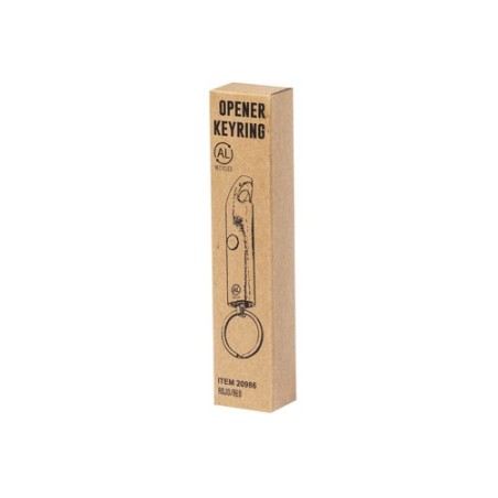 Porte-Clés Éco-responsable Personnalisé avec Lampe Kushing Matières : aluminium recyclé  Couleurs : rouge personnalisable avec v