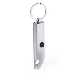 Porte-Clés Éco-responsable Personnalisé avec Lampe Kushing Matières : aluminium recyclé  Couleurs : noir marquage couleur éclata