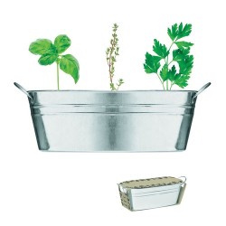 Bac en zinc écologique avec herbes aromatiques personnalisées - MIX SEEDS