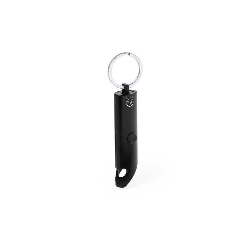 Porte-Clés Éco-responsable Personnalisé avec Lampe Kushing Matières : aluminium recyclé  Couleurs : bleu personnalisation rapide
