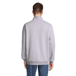 Sweat Zip Col Confortable et Éthique Personnalisé - Conrad Taille textile : XXL Couleurs : gris chiné personnalisable avec votre