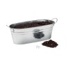 Bac en zinc  avec herbes aromatiques personnalisées - MIX SEEDS Matières : métal Couleurs : argenté mat cadeau entreprise pas ch