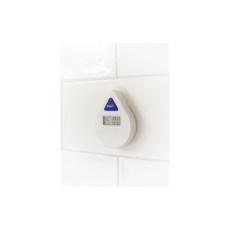Minuteur digital personnalisé en ABS pour douche - Kendrick Matières : fer Couleurs : blanc goodies publicitaire événementiel