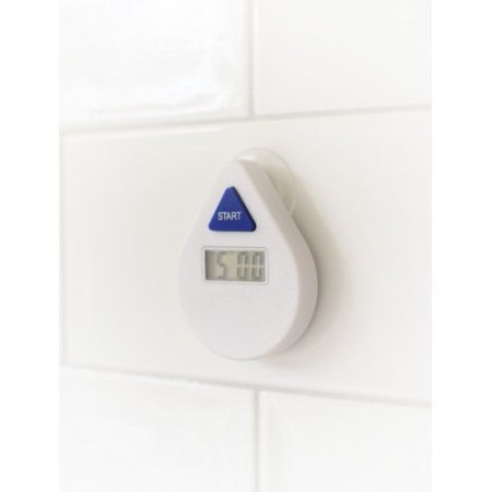 Minuteur digital personnalisé en ABS pour douche - Kendrick Matières : fer Couleurs : blanc goodies publicitaire événementiel
