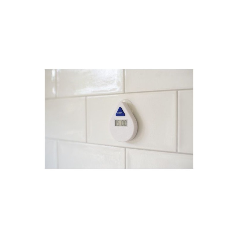 Minuteur digital personnalisé en ABS pour douche - Kendrick Matières : fer Couleurs : blanc objet promotionnel éco-responsable