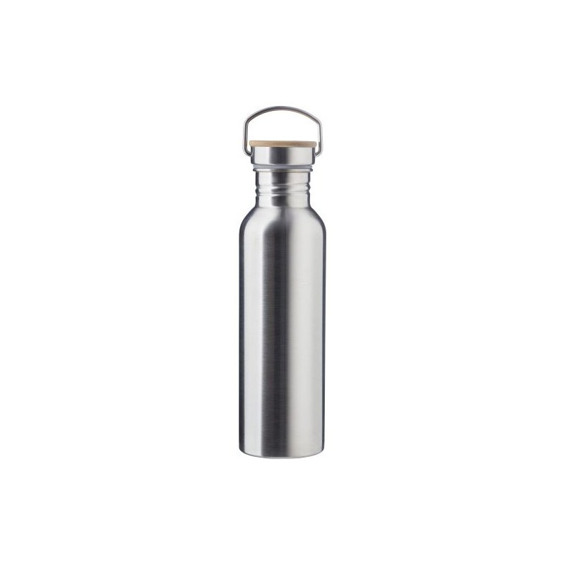 Bouteille Isotherme Personnalisée en Acier Inoxydable de 700 ml - Poppy Matières : bambou Couleurs : argenté