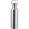 Bouteille Isotherme Personnalisée en Acier Inoxydable de 700 ml - Poppy Matières : bambou Couleurs : argenté