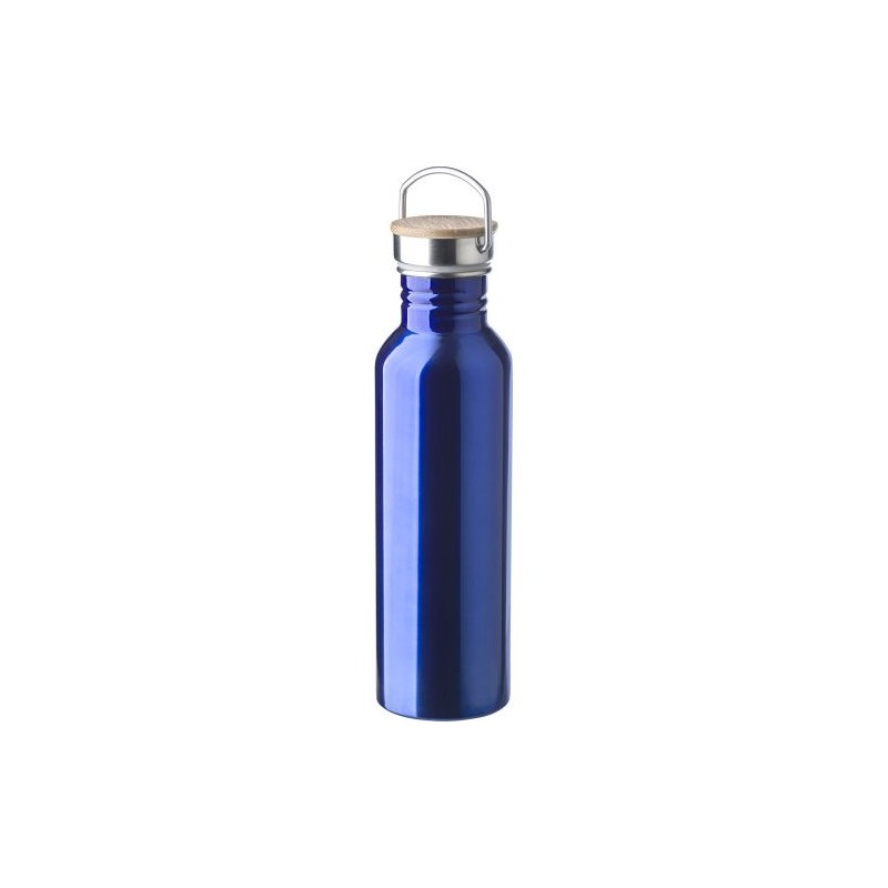 Bouteille Isotherme Personnalisée en Acier Inoxydable de 700 ml - Poppy Matières : bambou Couleurs : argenté personnalisation ra