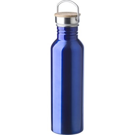 Bouteille Isotherme Personnalisée en Acier Inoxydable de 700 ml - Poppy Matières : bambou Couleurs : argenté personnalisation ra
