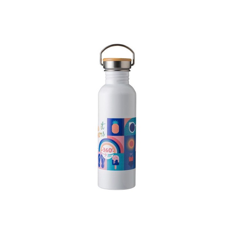 Bouteille Isotherme Personnalisée en Acier Inoxydable de 700 ml - Poppy Matières : bambou Couleurs : argenté objet promo petit b