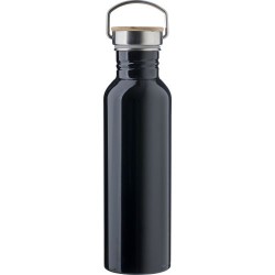 Bouteille Isotherme Personnalisée en Acier Inoxydable de 700 ml - Poppy Matières : bambou Couleurs : noir goodies publicitaire é
