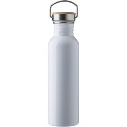 Bouteille Isotherme Personnalisée en Acier Inoxydable de 700 ml - Poppy Matières : bambou Couleurs : blanc cadeau entreprise pas