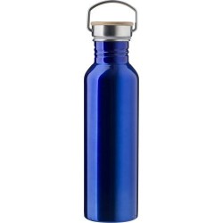 Bouteille Isotherme Personnalisée en Acier Inoxydable de 700 ml - Poppy Matières : bambou Couleurs : bleu personnalisable avec v