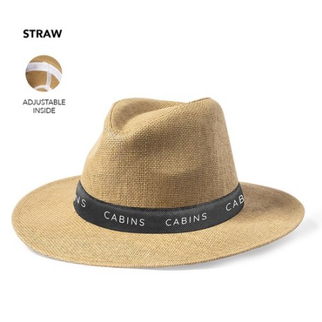 Chapeau publicitaire en Paille de Papier Mulins personnalisable avec votre logo