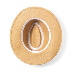 Chapeau publicitaire en Paille de Papier Mulins marquage laser ultra précis