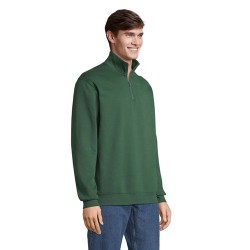 Sweat Zip Col Confortable et Éthique Personnalisé - Conrad Taille textile : L Couleurs : vert bouteille objet promo petit budget