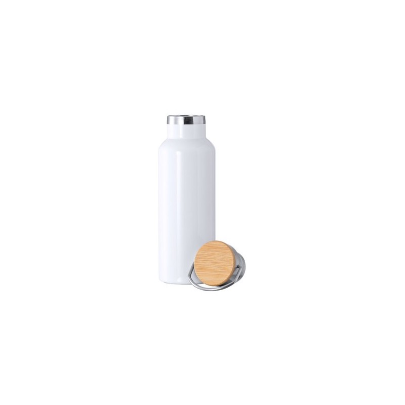 Bidon Thermique Personnalisé Sublimation Ying Matières : bambou Couleurs : blanc cadeau entreprise pas cher