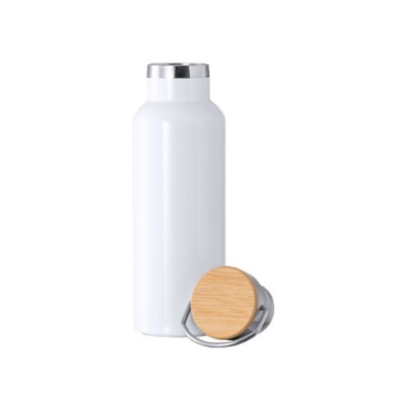 Bidon Thermique Personnalisé Sublimation Ying Matières : bambou Couleurs : blanc cadeau entreprise pas cher