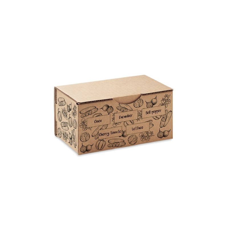 Kit de culture de salade personnalisé avec graines et terreau inclus - Pas cher Matières : papier Couleurs : beige personnalisab