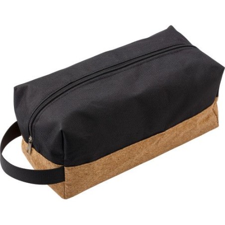 Trousse de toilette  et pratique en polyester - Lynn Matières : liège Couleurs : bleu marquage couleur éclatante