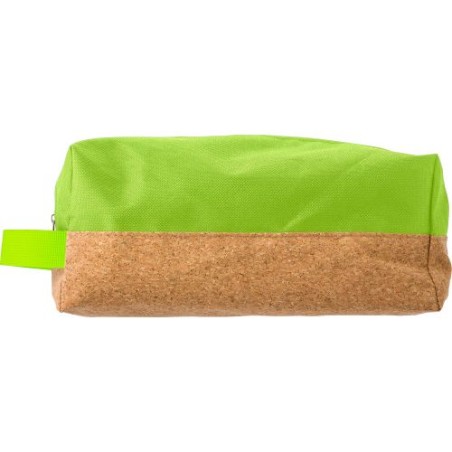 Trousse de toilette  et pratique en polyester - Lynn Matières : liège Couleurs : vert cadeau entreprise pas cher