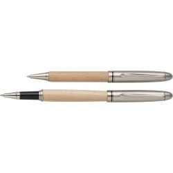 Parure élégante de stylo bille et roller en bois Oliviero Matières : bois Couleurs : brun 2