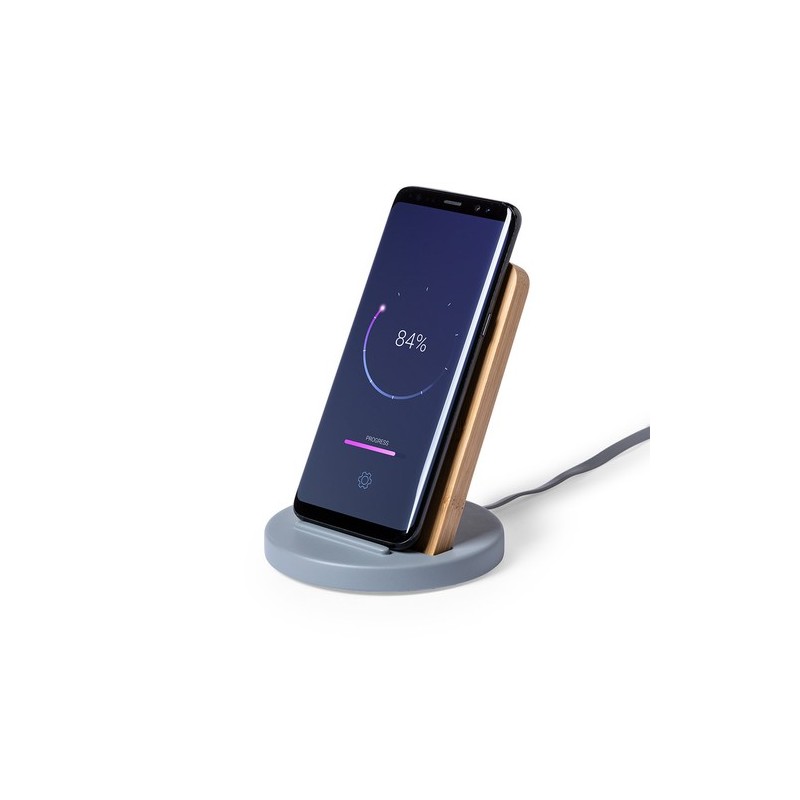 Chargeur Sans Fil Éthique Personnalisé - Cadeau Publicitaire Wiket Matières : bambou marquage laser ultra précis