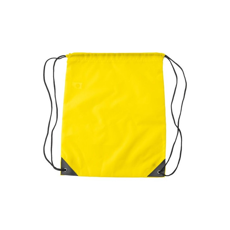 Sac à dos personnalisé en polyester rPET Enrique Matières : polyester Couleurs : jaune marquage laser ultra précis