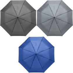 Parapluie pliable personnalisé et publicitaire - Conrad Matières : polyester Couleurs : gris impression haute définition