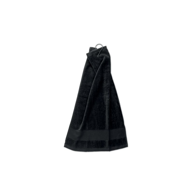 Serviette de golf en coton personnalisée HITOWGO Matières : coton Couleurs : noir personnalisable avec votre logo
