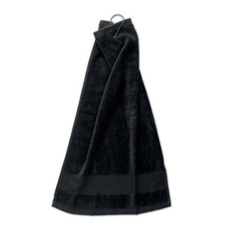 Serviette de golf en coton personnalisée HITOWGO Matières : coton Couleurs : noir personnalisable avec votre logo