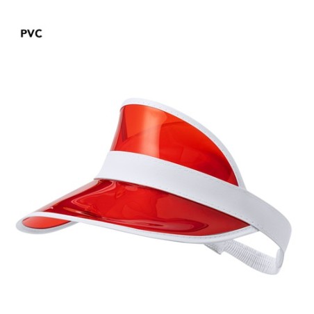 Visière personnalisable  - Objet publicitaire - Narim Matières : PVC Couleurs : rouge objet promotionnel éco-responsable